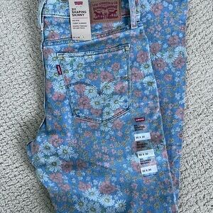 Levi's Women's Floral Blue Jeans